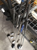 9 golf clubs. King Cobra, Yonex, Del Mar, Taylormade, Dunlop, VIP, Wilson, White Ice, Ping