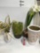 4 pieces. Ceramic vase and artificial flower deco