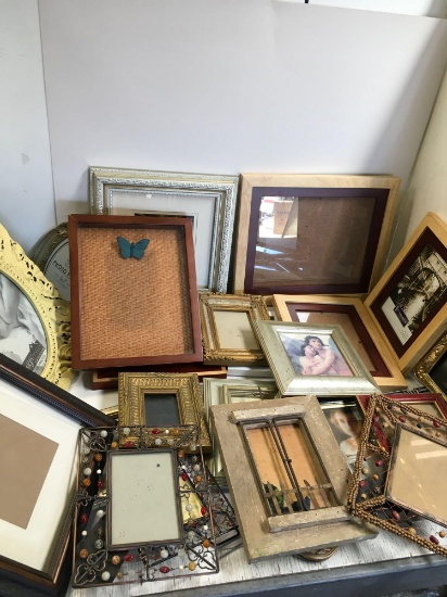 25 assorted size and colors picture frames