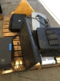 Lot of assorted items. Sony speaker, HP, Epsom printers, Sanyo TV