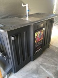 Portable Draw Box Portable bar with 4 taps & storage on casters