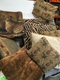 9 assorted pillows