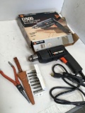 Black & Decker D500 3/8 in single speed reversible drill (WORKS) and nose pliers with pouch