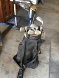 Golf bag with clubs