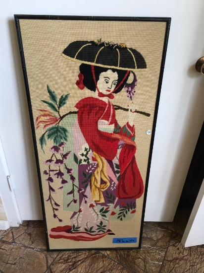Oriental art tapestry approx. 25" t x 18" w