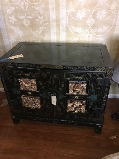Vintage oriental cabinet , approx.  21" t x 39" w x 32" d made in Hong Kong