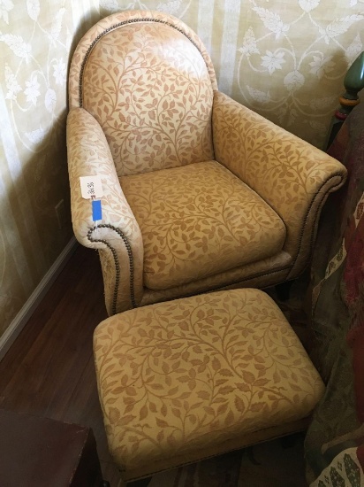 Vintage Chair with Ottoman Approx.  36" w x 36" t
