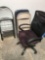 Assorted folding chairs and office chair. 7 pieces