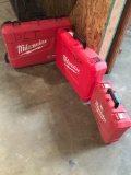 Assorted size empty tool boxes, Milwaukee,