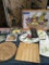 Assorted kitchen / wall deco items & 18” x12” tray