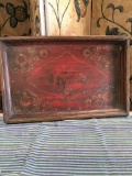 Banyan Tree Imports, antique handpainted Tibetan 22” x 14 tray. Tag price $155.00