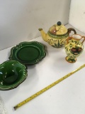 4 pieces. 2) made in Italy bowl and plate, 1-B Italy vase, Centrem Ciene tea pot