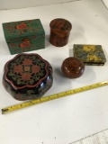 4 pieces assorted wood boxes