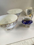 General Washington monogram bowl, Ching Dynasty bowl, Hammersley & Co cup, The Franklin mint