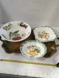 3 pieces. 1) Pomona Portmeirion bowl 2) Exclusively made in Italy plates