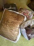 4 pieces. King size comforter, skirt, etc