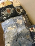 9 pieces. New Soft Sorroundings, Market Place, Carbon 2 Cobalt, woman's shirts, Kerrot legging 1) L