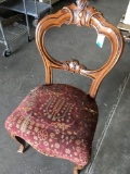 Red Vintage Accent wood frame chair approx 38