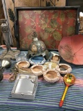 Assorted decorative items & tray 15” x 21”