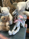 4 pieces. Vintage stuffed animals. Bear, koala, elephant, rabbit