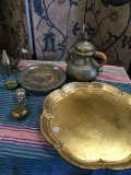 Assorted vintage items and silver skillet 16