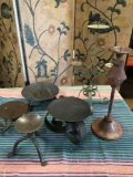 6 pieces assorted teal candle holders. SPI,Assemblaage Made in India, made in Haiti, etc