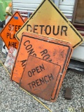 Assorted construction warning / detour signs