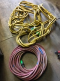Electrical Extension Cords, yellow & red with adapter