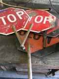 2)  Stop   and 2) Slow signs