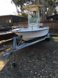 1999 Bayliner Center Console Sport Fishing Boat. 17½' RUNS SEE VIDEO 90hp Outboard & Pacific trailer