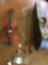 Vintage Violin/Fiddle restored by Gosparlin 1948, 2) bows, Eagle Lock Co. hard case & accessories