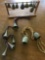 Vintage. Metal wind chimes 1) stamped India with 5 bells 1) two bells both with intricate designs