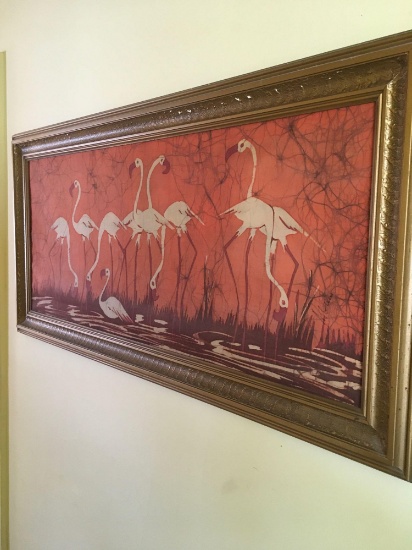 Flamingo framed art 19" x 40"