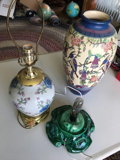 Vintage. 16" vase, ceramic lamp , Tewis office lamp