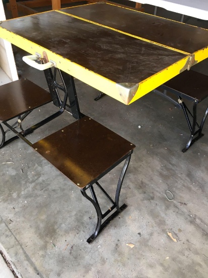 Vintage Handy foldable table and chair set. Milwaukee Stamping Co.