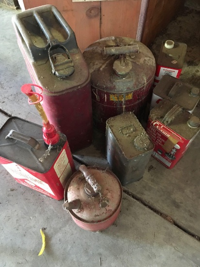 Vintage Gas Cans 8 pieces Assorted