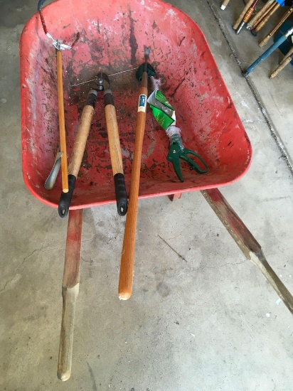 Wheel barrel and Gardening tools