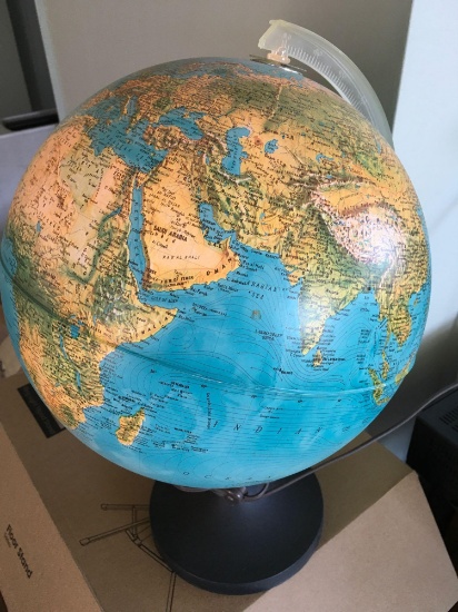 Rand McNally Physical/ Political globe, 1982 Rico Florence, made in Italy. Light Works