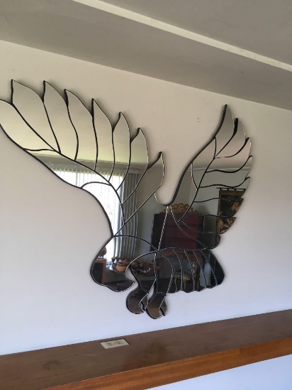 Approximately 42" x 50" mirrored wall eagle