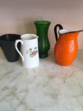 Assorted vases (2) & pitchers (2)