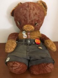 Vintage bear with collectible buttons