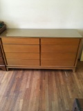 Vintage. Mr. and Mrs. 8 drawer dresser. Glass top, 32