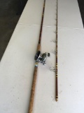 Vintage Broken fishing rod and Penn Long Beach reel