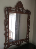 Vintage. Hand carved wood framed mirror 42