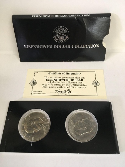 Eisenhower Silver Dollars 1977 set of 2