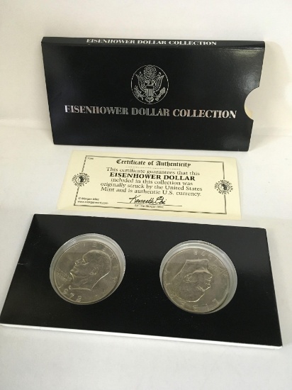 Eisenhower Silver Dollars 1972 set of 2