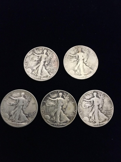Walking Liberty Silver Half dollars 1)1941 2)1942 1)1943 1)1947