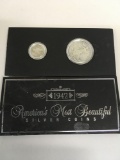 Walking Liberty dollar and Mercury dime, Americas Most Beautiful Silver coins. 1942