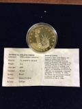 Statue of Liberty US Commemorative Coin 2009 Cu, layered in 24k gold