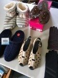 Women's Apparel, 4) pairs shoes. Size L/LX, 7, medium, 36 and 2) gloves